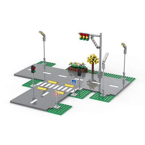 jual moc jalanan lampu merah new baseplate system brick plate base plate system city road balok
