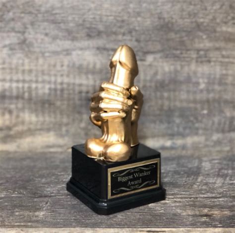 Funny Trophy Biggest Wanker Award Ffl Loser Award Penis Testicle Gag T Ebay
