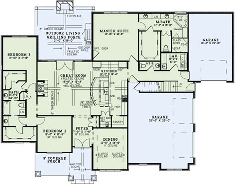 European Style House Plan 82162 With 3 Bed 4 Bath 3 Car Garage