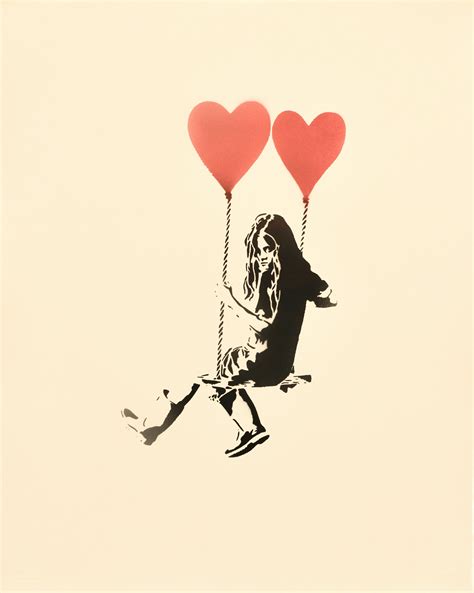 Banksy Nello Stile Di Ballon Girl On Swing 2022 Pittura
