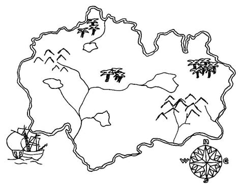 Dibujos De Mapa Del Tesoro Para Colorear Para Colorear Pintar E