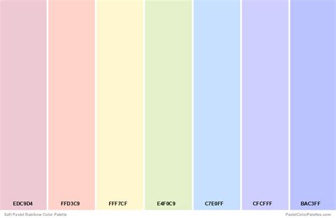 Soft Pastel Rainbow Pastel Color Palettes