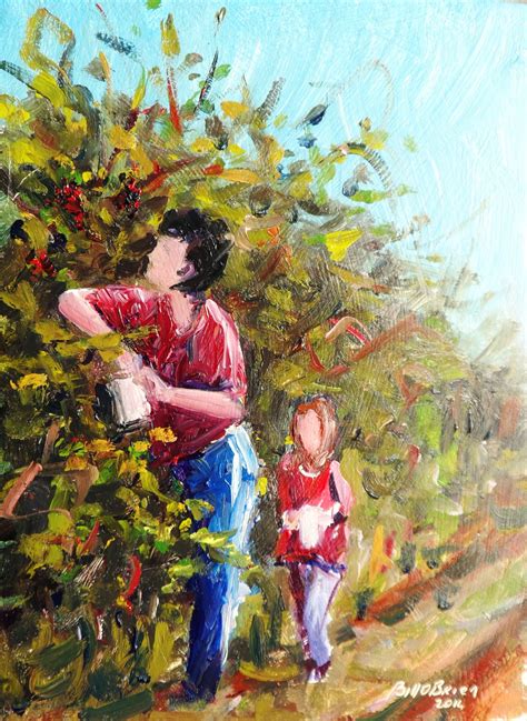 To pluck (a stringed instrument, such as a guitar) with a pick or with the fingers. Blackberry Picking September Painting by Bill O'Brien ...