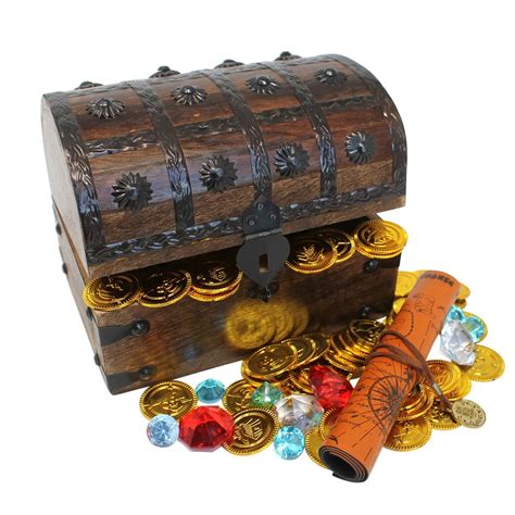 Pirate Treasure Chest With Gold Coinsgems And Pirate Map