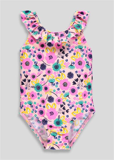Girls Floral Frill Swimming Costume 3mths 6yrs Multi Swimming