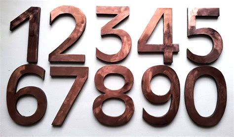 Large Block House Floating Numbers 6150 Mm In Copper Antigoni Font