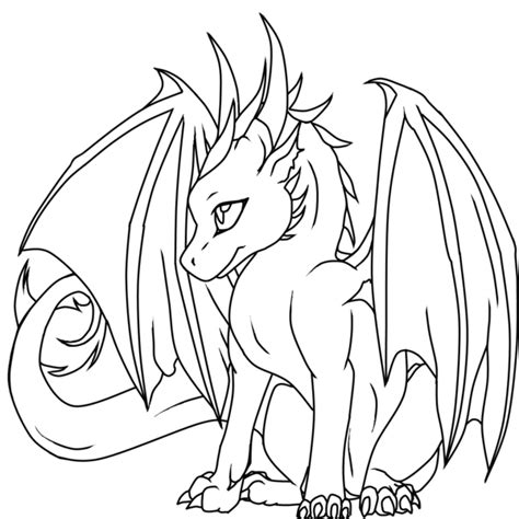Baby Dragon Lineart By Sweetsasu On Deviantart Dragon Coloring Page