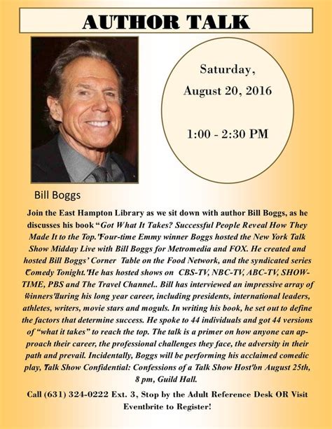 Author Talk Got What It Takes With Bill Boggs East Hampton Ny Patch