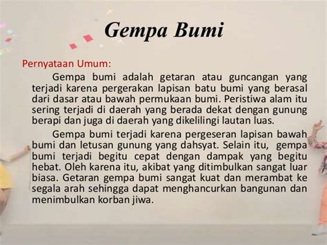 Contoh teks eksplanasi tentang benca alam (gempa bumi) demikianlah pembahasan mengenai 20 contoh teks eksplanasi beserta strukturnya. Contoh Teks Eksplanasi Alam - Aneka Contoh