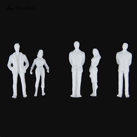 100pcs White Model People 18mm13mm Miniature Figures Architectural