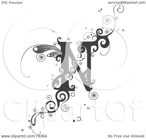 Font designs mesh well with the human psychology, and most people find artistic text to be a great compliment to tattoo art. Royalty-Free (RF) Clipart Illustration of a Vine Alphabet Letter N by BNP Design Studio #78364