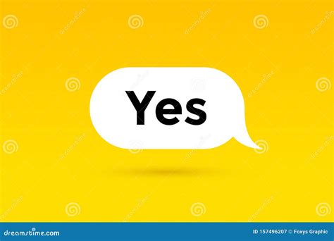 Yes Banner Speech Bubble Poster And Sticker Concept Stock Vector Illustration Of Line