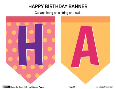 Happy Birthday Bunting Flag Banner Free Printable Papercraft Templates