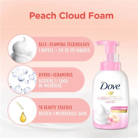Dove Peach Self Foaming Cloud Foam Body Wash 400ml Guardian Singapore