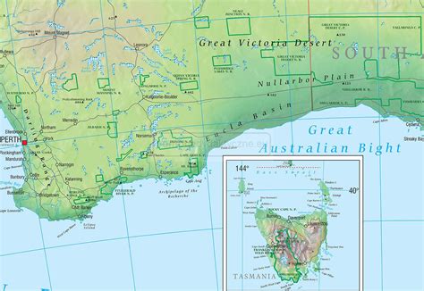 Australia physical mapa ścienna w języku angielskim Pomocedydaktyczne eu