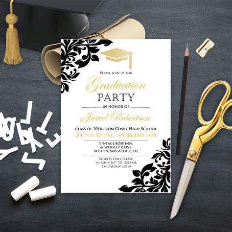 Personalize with a photo, and effortlessly track rsvps. Graduation party invitation College printable template girl