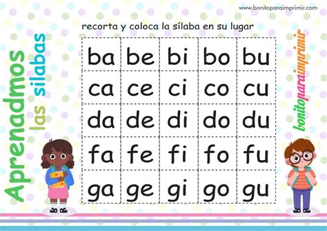 Aprender Silabas 🥇 【 Para Niños En Pdf】📒