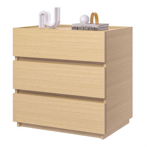 furtble 3 Drawer Dresser, Wood Nightstand for Bedroom, Modern Closet