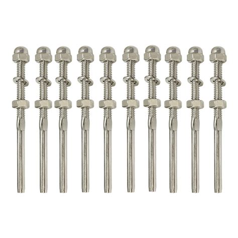 10 Pc Type 316 Stainless Steel End Fitting For Cable Railing For 18