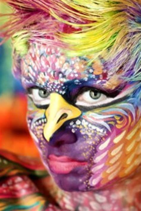 Parrot Face Paint Schminkgesichter Schminkvorlagen Vogelkostüm