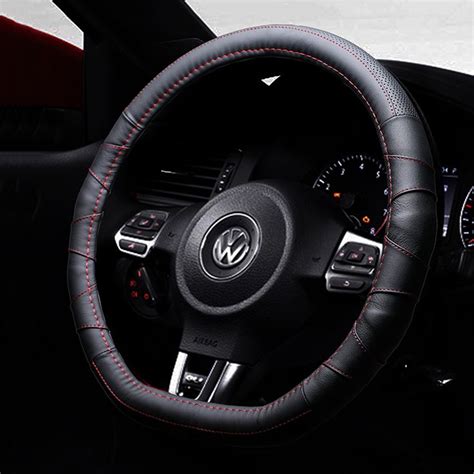 Cowhide Leather 4 Season Car Styling D Shape Steering Wheel Cover