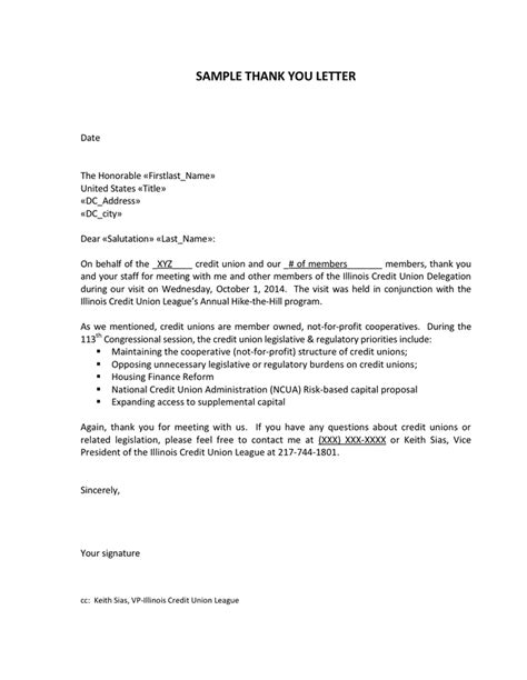 Sample Thank You Letter In Word And Pdf Formats