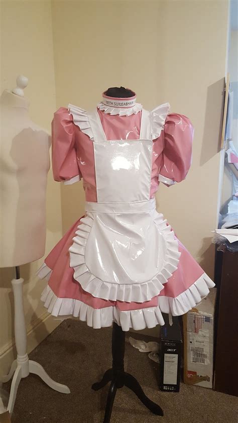 Alice Even More Pvc Sissy Maids Dress In Baby Pink And White A Photo