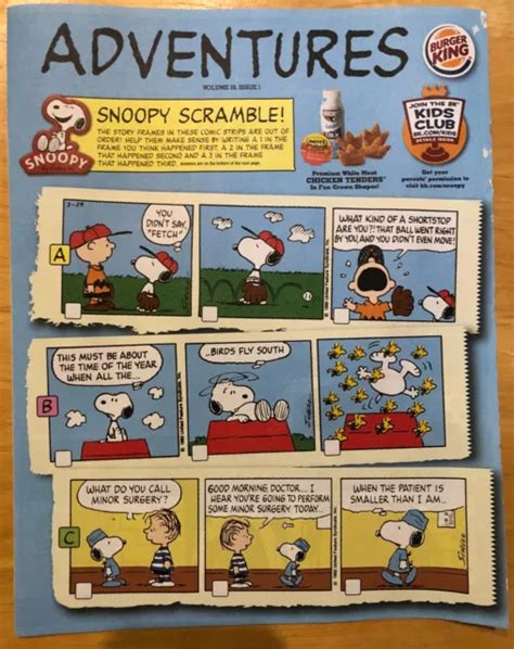 Peanuts Snoopy Activity Sheet Bk Adventures Vol 19 Issue 1 2007 2008