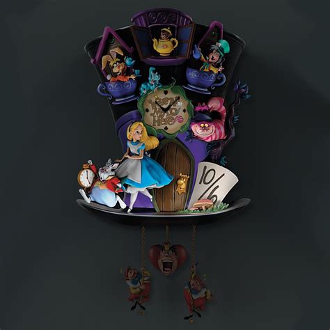 The Bradford Exchange Disney Alice In Wonderland Mad Hatter Light Up Cuckoo Clock Disney Clock