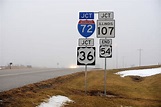 Illinois - state highway 107, U. S. highway 54, U. S. highway 36, and ...