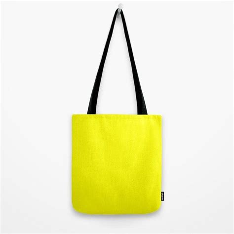 Bright Fluorescent Yellow Neon Tote Bag Yellow Tote Bag Bags Gold