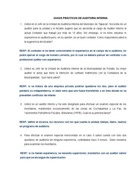 Casos Practicos De Auditoria Interna Aud De Gestion Auditoría