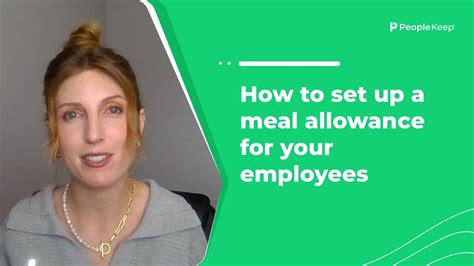 How To Set Up A Meal Allowance For Your Employees Youtube