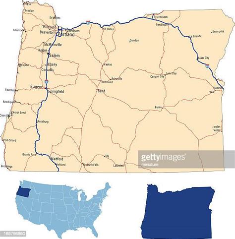 Oregon Road Map Photos And Premium High Res Pictures Getty Images