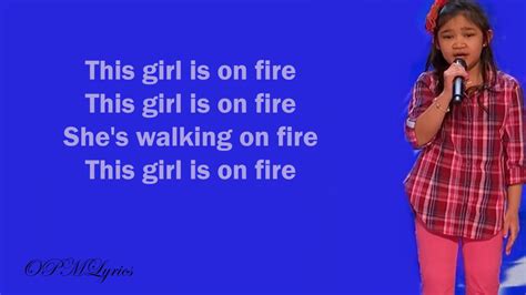 Angelica Hale This Girl Is On Fire Lyrics Cover Youtube