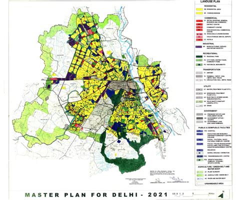 Delhi Master Plan 2021 Land Use And Development Plan Map Delhi