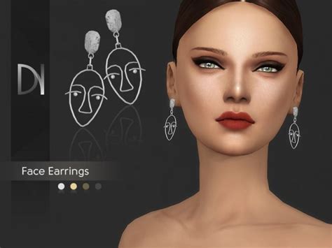 The Sims Resource Face Earrings By Darknightt • Sims 4 Downloads