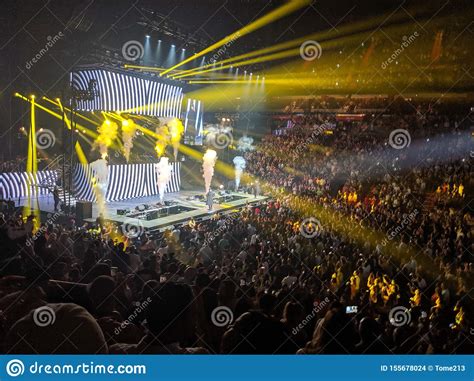 A Crowded Arena And Concert Scene Editorial Stock Image Image Of