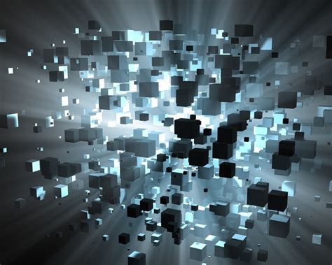 Desktop Wallpaper Dark 3 D Cubes Abstract Hd Image Picture