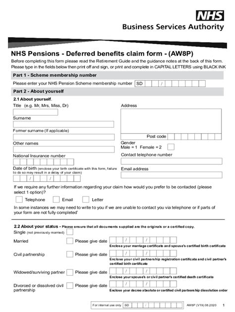 2020 2022 Form Uk Nhs Aw8p Fill Online Printable Fillable Blank Free