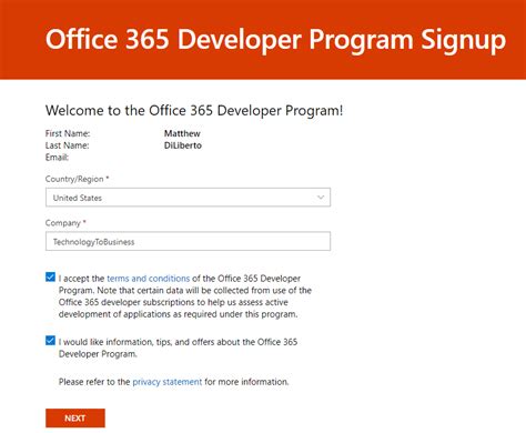 Office 365 Developer Tenant Program And Profile Registration