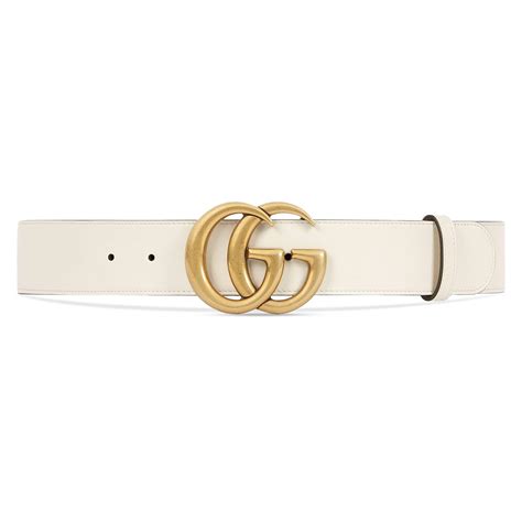 Gucci White Leather Belt With Double G Buckle Save 24 Lyst