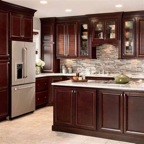 Elegant Dark Cherry Kitchen Cabinets In Cherry Wood Kitchen Cabinets Luxury Kitchen