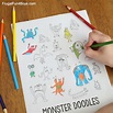 Monster Doodles Drawing Ideas for Kids - Frugal Fun For Boys and Girls