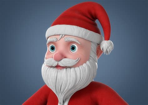 3d Cartoon Santa Claus Rigged Character Model Turbosquid 1337812