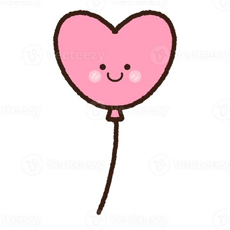 Free Cute Pink Pastel Heart Shape Balloon Element For Decoration