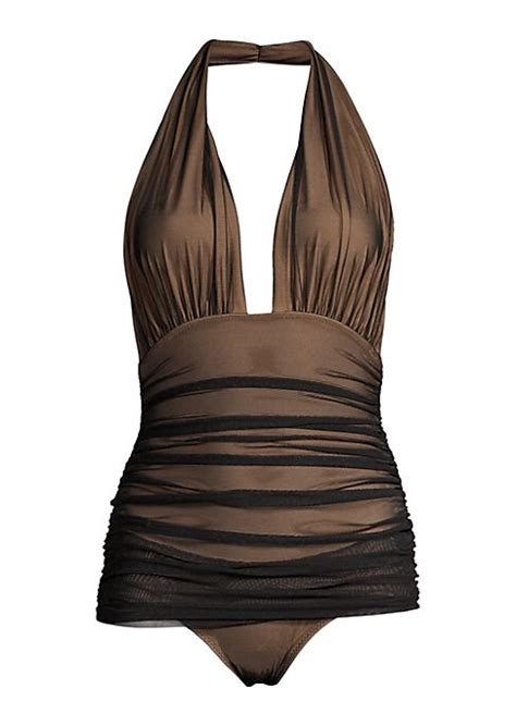 Black Mesh Swimsuit Free Shipping And Returns Saks Fifth Avenue