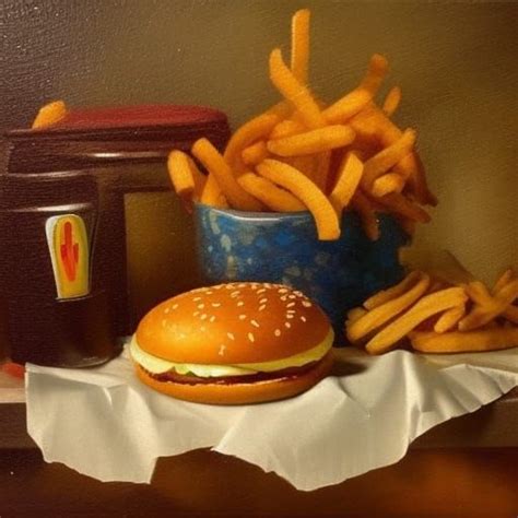 Fast Food Still Life Painting Ai Generated Artwork Nightcafe Creator