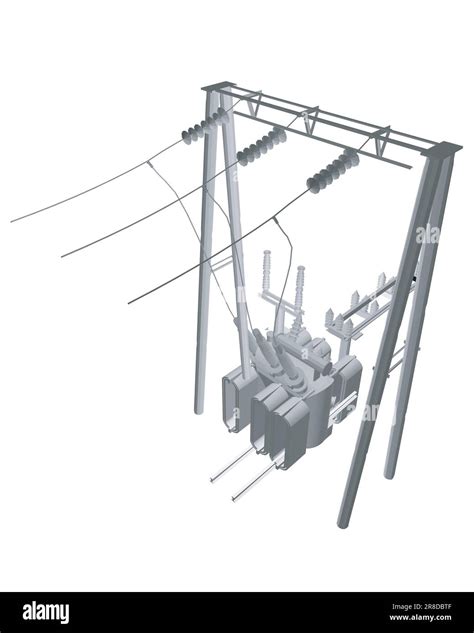 Polygonal Electric Transformer Substation Power Grid Substation