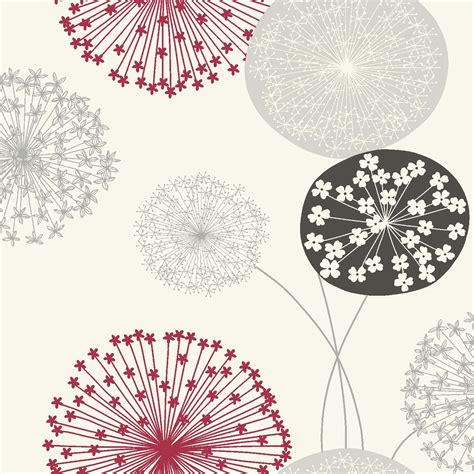 This wallpaper is very cool. B&Q Lucienne Grey & red Floral Wallpaper | Departments | DIY at B&Q